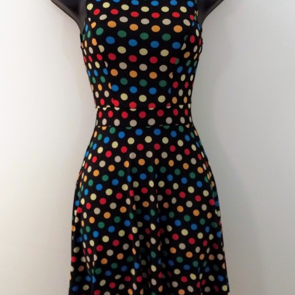 Festive Multi-Color Polka Dot Mini Dress